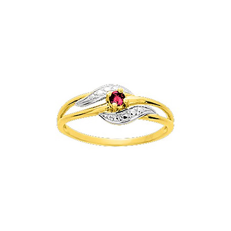 Bague femme - rubis - Or 9 Carats