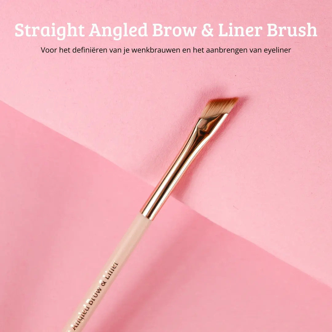 Soft Pink & Gold Straight Angled Brow & Liner Brush