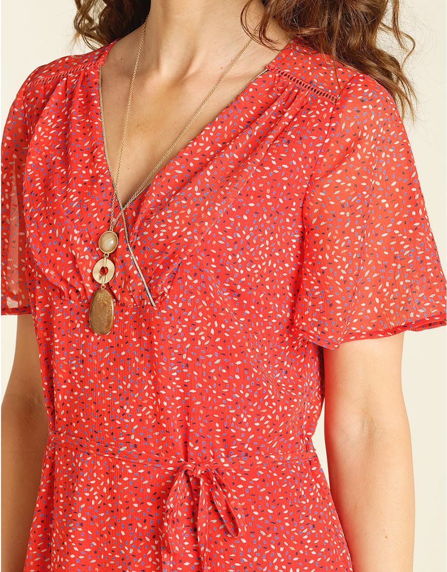 Robe chic en voile rouge