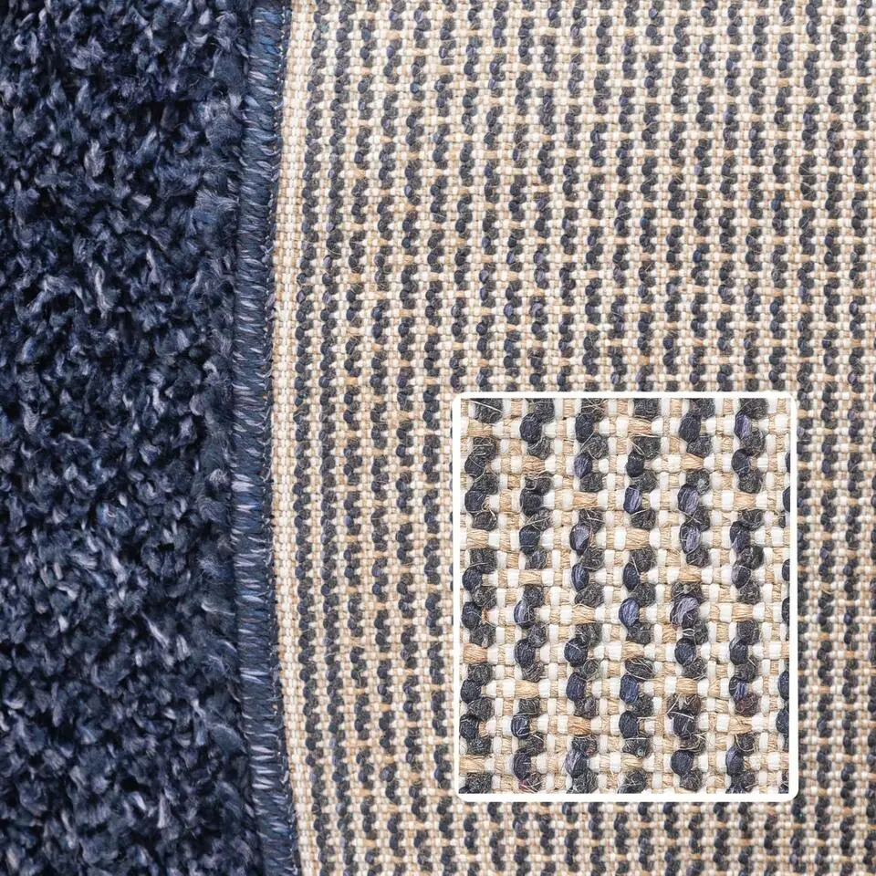 Basic Shaggy vloerkleed Donker Blauw Hoogpolig - 200x290 CM