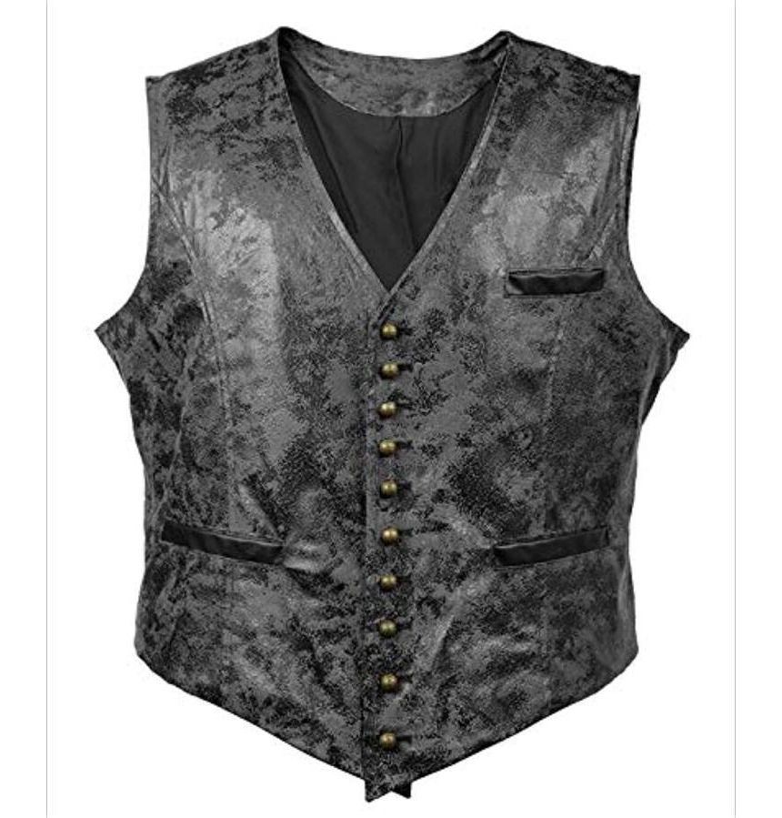 FORSETI - Kunstleren vest met knopen