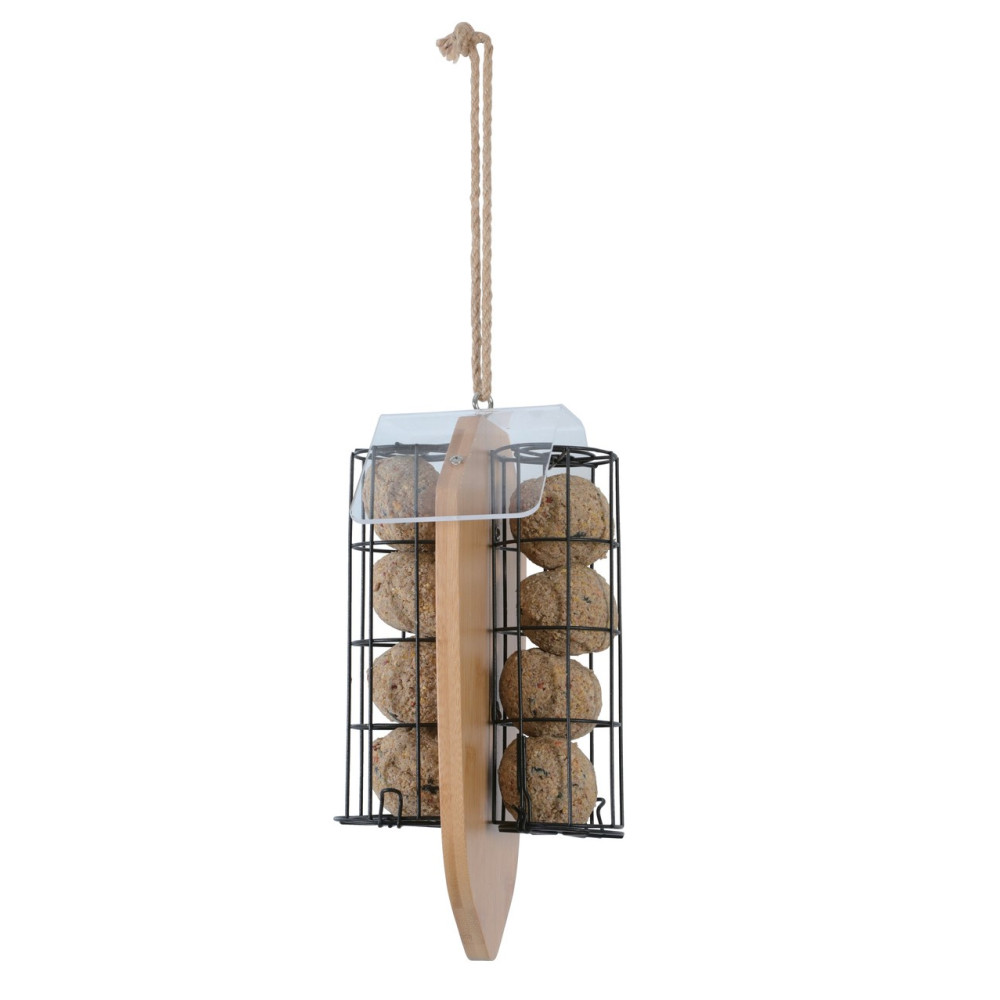Support pour 8 boules de graisse bamboo pour oiseaux