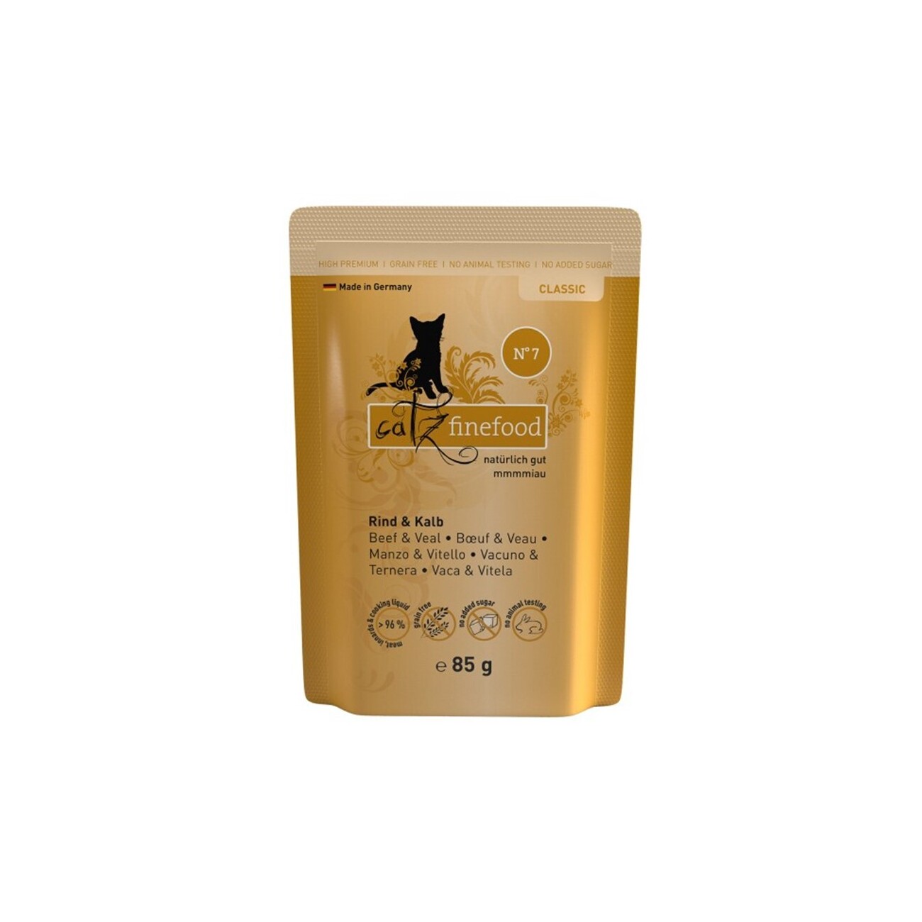 Catz finefood Nassfutter Katze Classic Adult 8x85 g No. 7 Rind und Kalb