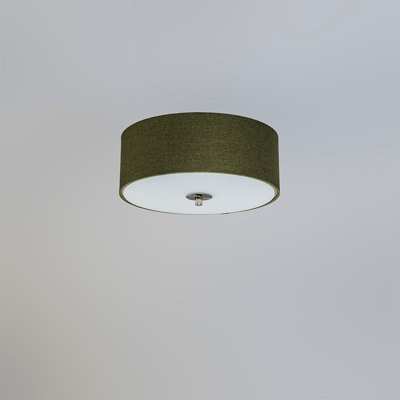 Landelijke plafondlamp groen 30 cm - Drum Jute