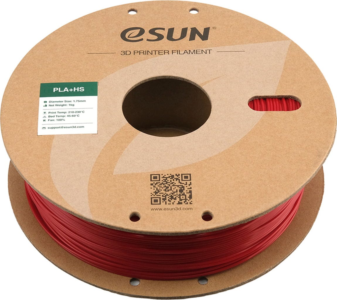 eSUN  PLA+HS Fire Engine Red, 1,75 mm / 1000 g    PLA-Filament für den Hochgeschwindigkeitsdruck