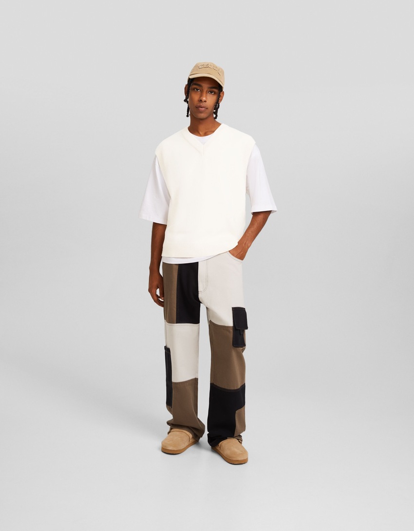 Colete de tricô grosso