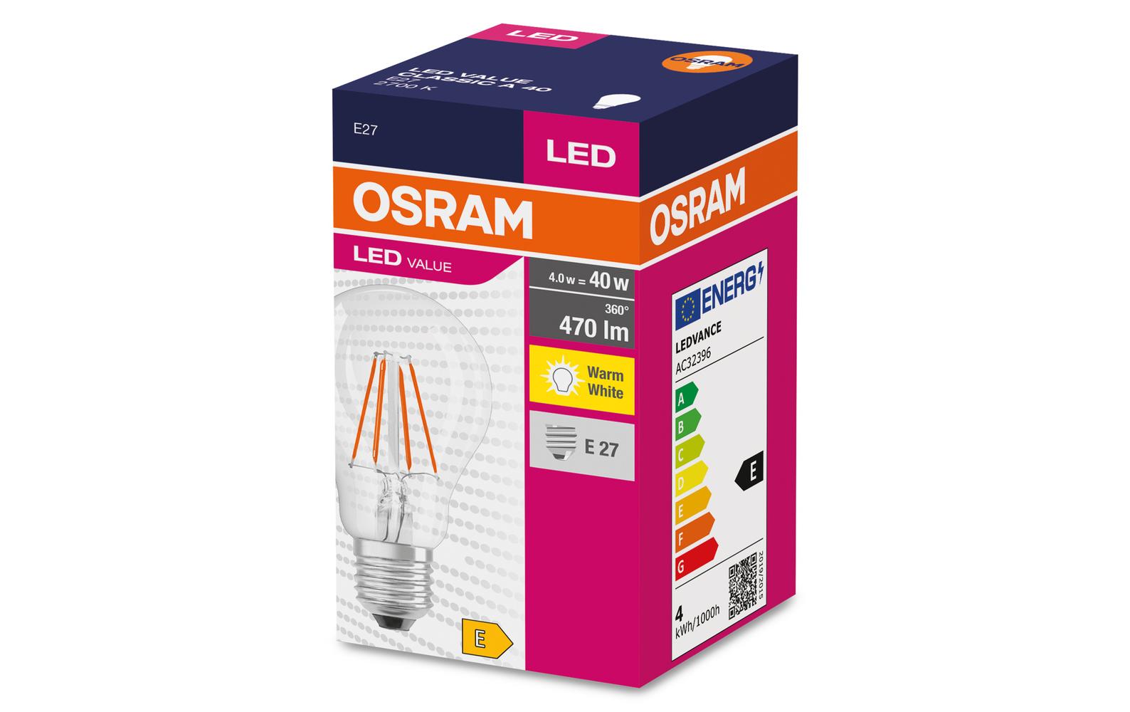 Lampe LED VALUE CLASSIC A WarmweissLED-Lampen, klassische Kolbenform