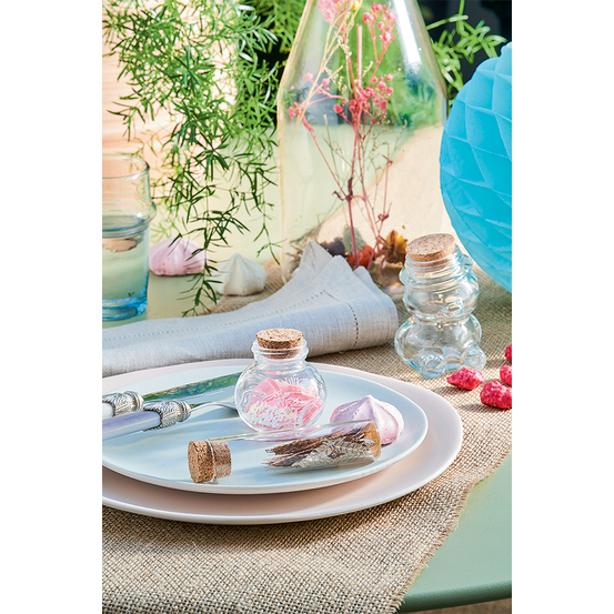 Bocal en verre avec bouchon en liège - 5,5cm - 60m