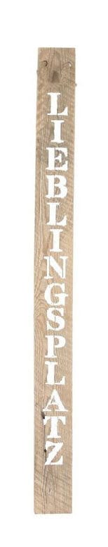 Wandschild LIEBLINGSPLATZ 10 X 118 cm
