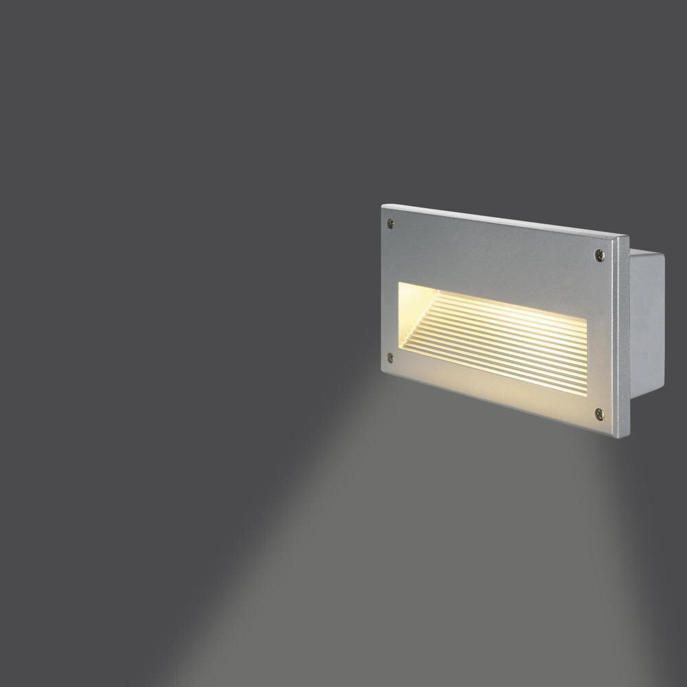 Brick Downunder inbouwwandlamp, zilvergrijs, IP44, E14