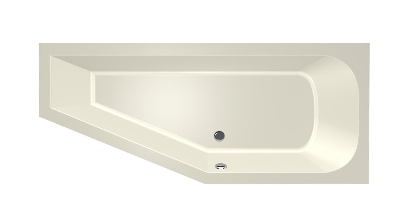 Xenz Lagoon Compact badkuip rechts 170x75x45cm pergamon