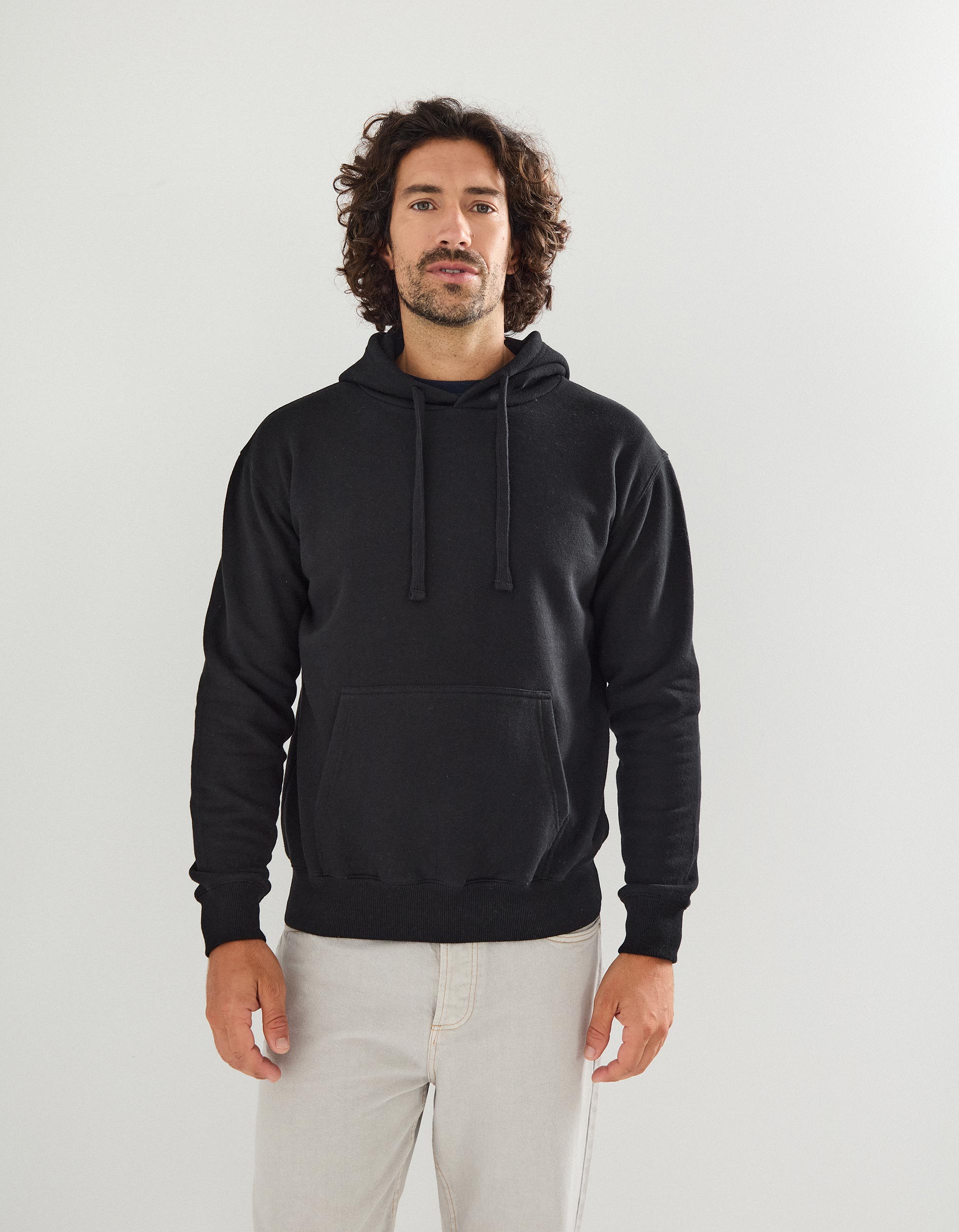 Sweatshirt com Capuz, Homem, Preto