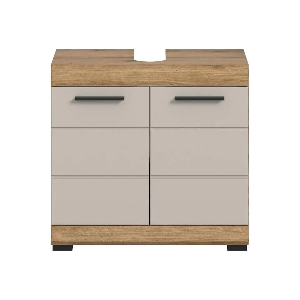 Hioshop Scout wastafel 2 deuren kasjmier decor mat- eiken decor