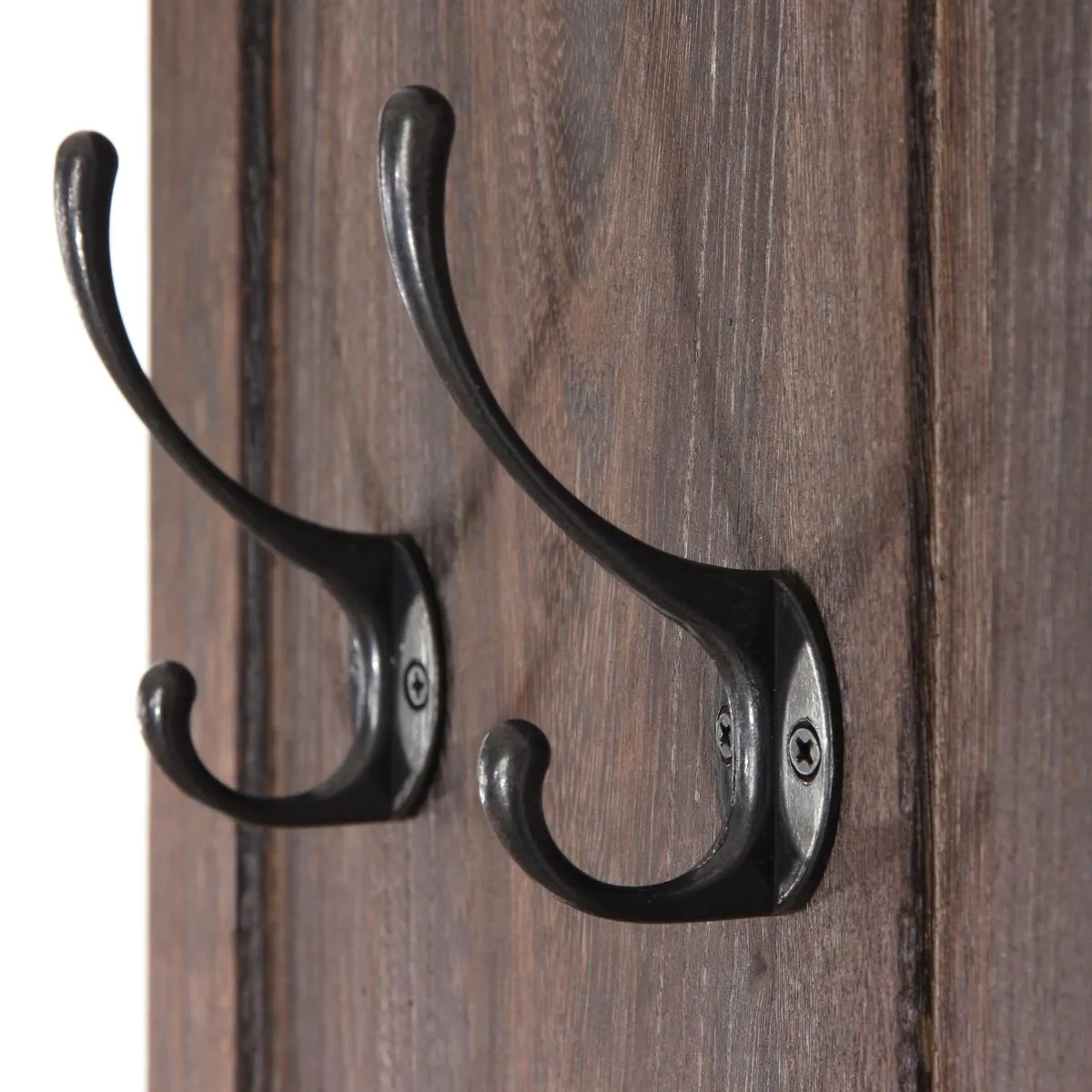 Decoshop26 Deux porte-manteaux mural - Marron