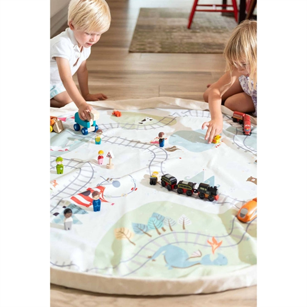 2-i-1 Legetæppe Trainmap/Bears - Play&Go