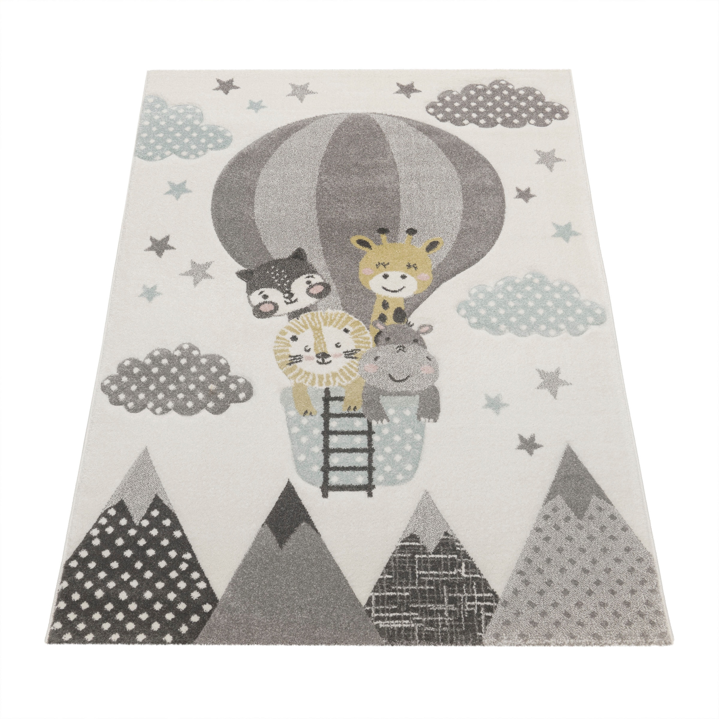 Paco Home Kinderteppich »Cosmo 343« rechteckig 12 mm Höhe 3D-Design, niedliches Tier Motiv, Pastell-Farben, Kinderzimmer
