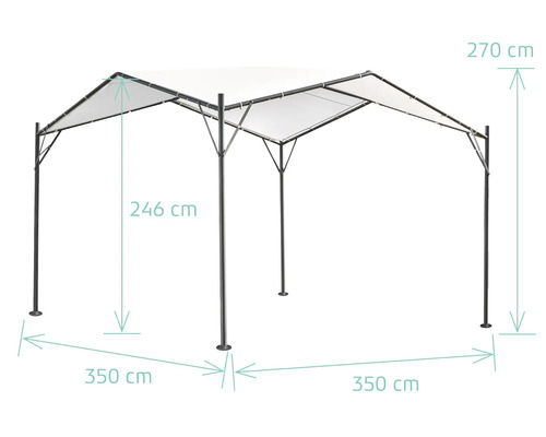 Tuinpaviljoen Soluna Kalea 350 x 350 x 270 cm wit