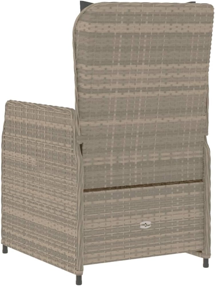 Gartensessel 2 STK. Verstellbar Hellgrau Poly Rattan Hellgrau Vollverflechtung