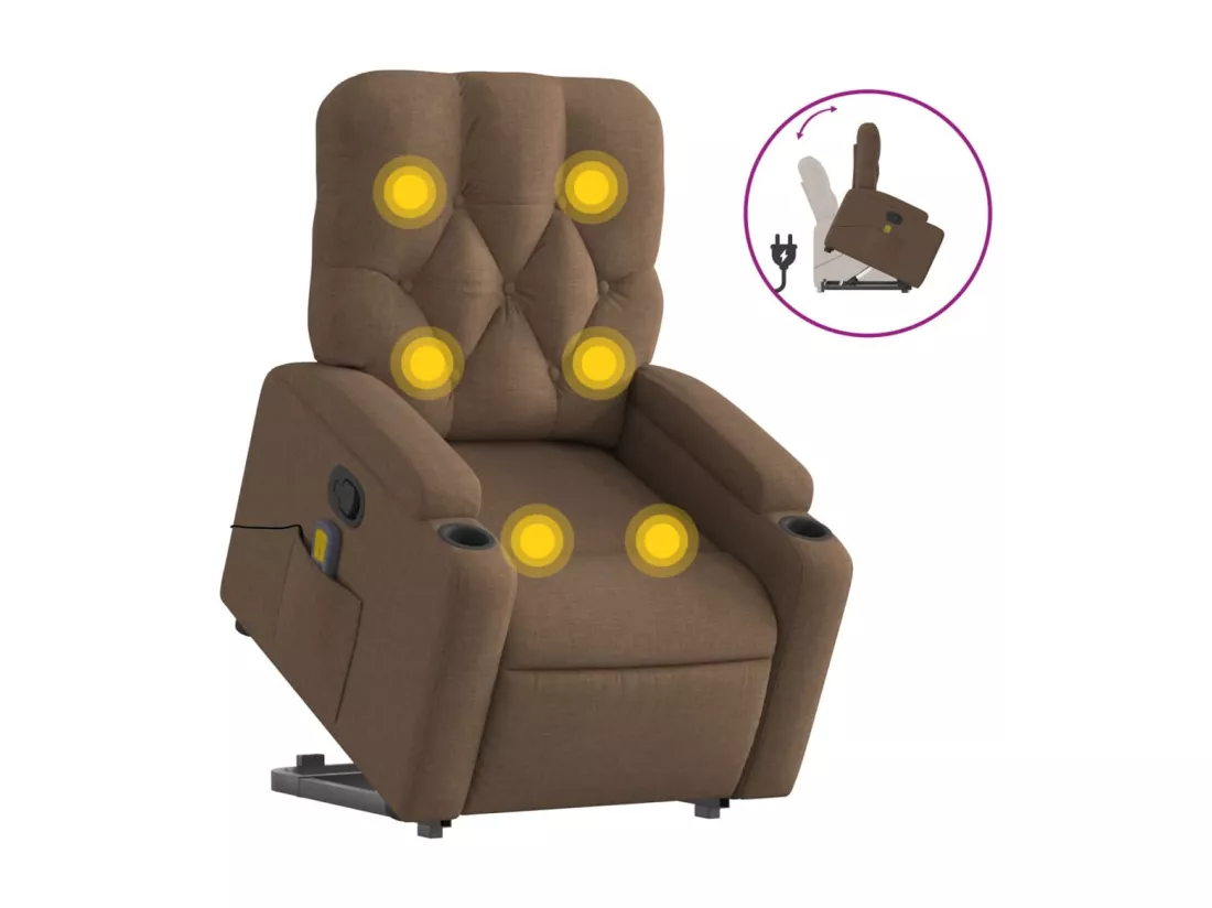 Fauteuil massant inclinable Marron Tissu