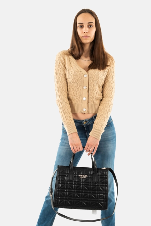 Sacs à main guess jeans silvana 2 compartment tote bla black