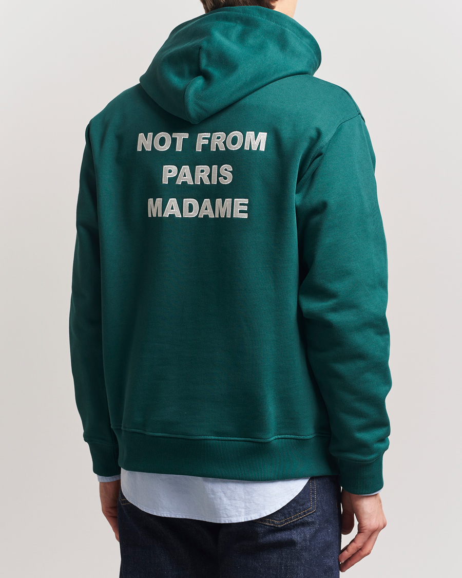 Drôle de Monsieur Slogan Hoodie Dark Green