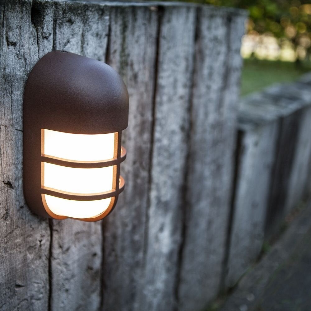 LED wandlamp Bullo in roestkleur 15W 700lm IP54