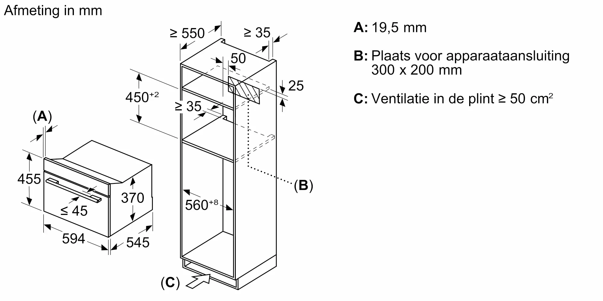 Serie 8 Inbouwmagnetron Zwart