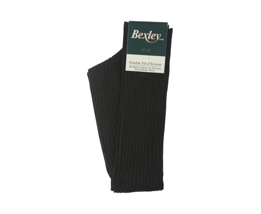 Chaussettes hautes homme fil d’Écosse Noir