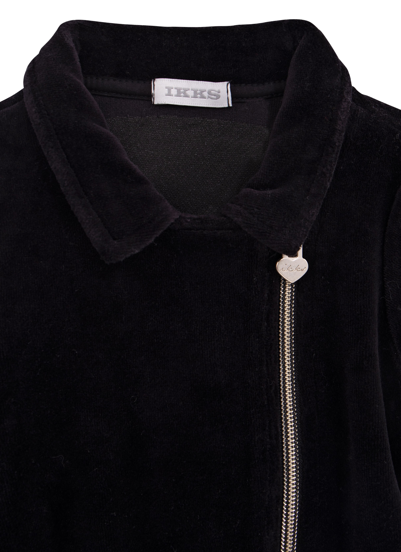 Cardigan col classique droit en coton mélangé | Noir