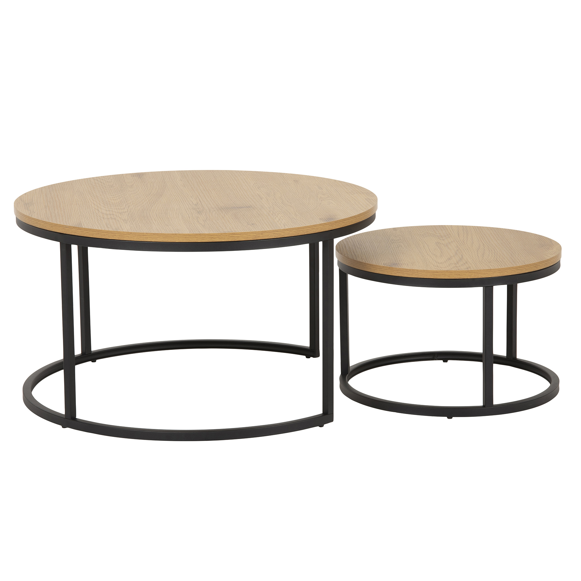 2-teiliges Couchtisch-Set SPIRO - holzfarben-schwarz