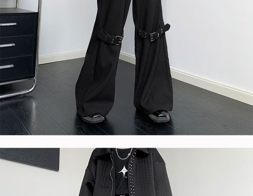 ravewider - Hoge taille effen uitlopende broek