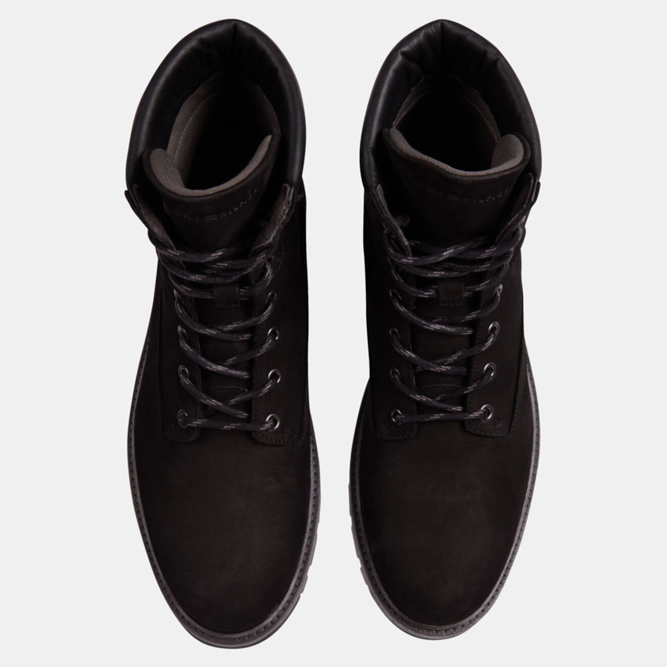 Tommy Hilfiger Boots en Velours de Cuir Hilfiger Padded noires