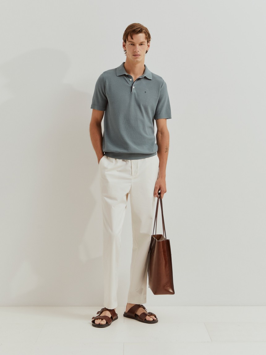 Polo regular fit com textura