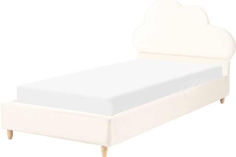 BELIANI BELLEVUE - Eenpersoonsbed - Lichtbeige - 90 x 200 cm - Fluweel