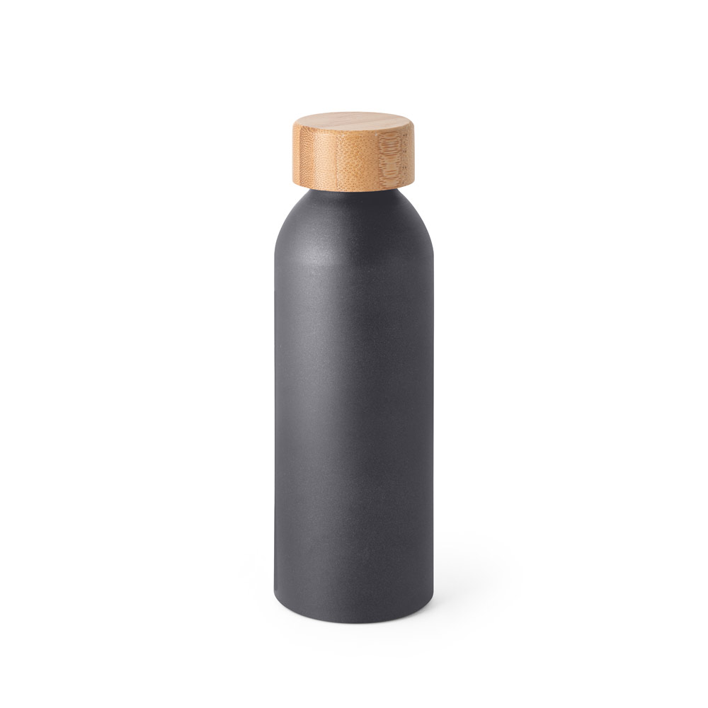 hi!dea 94250 - Bouteille 550mL en aluminium avec bouchon en bambou