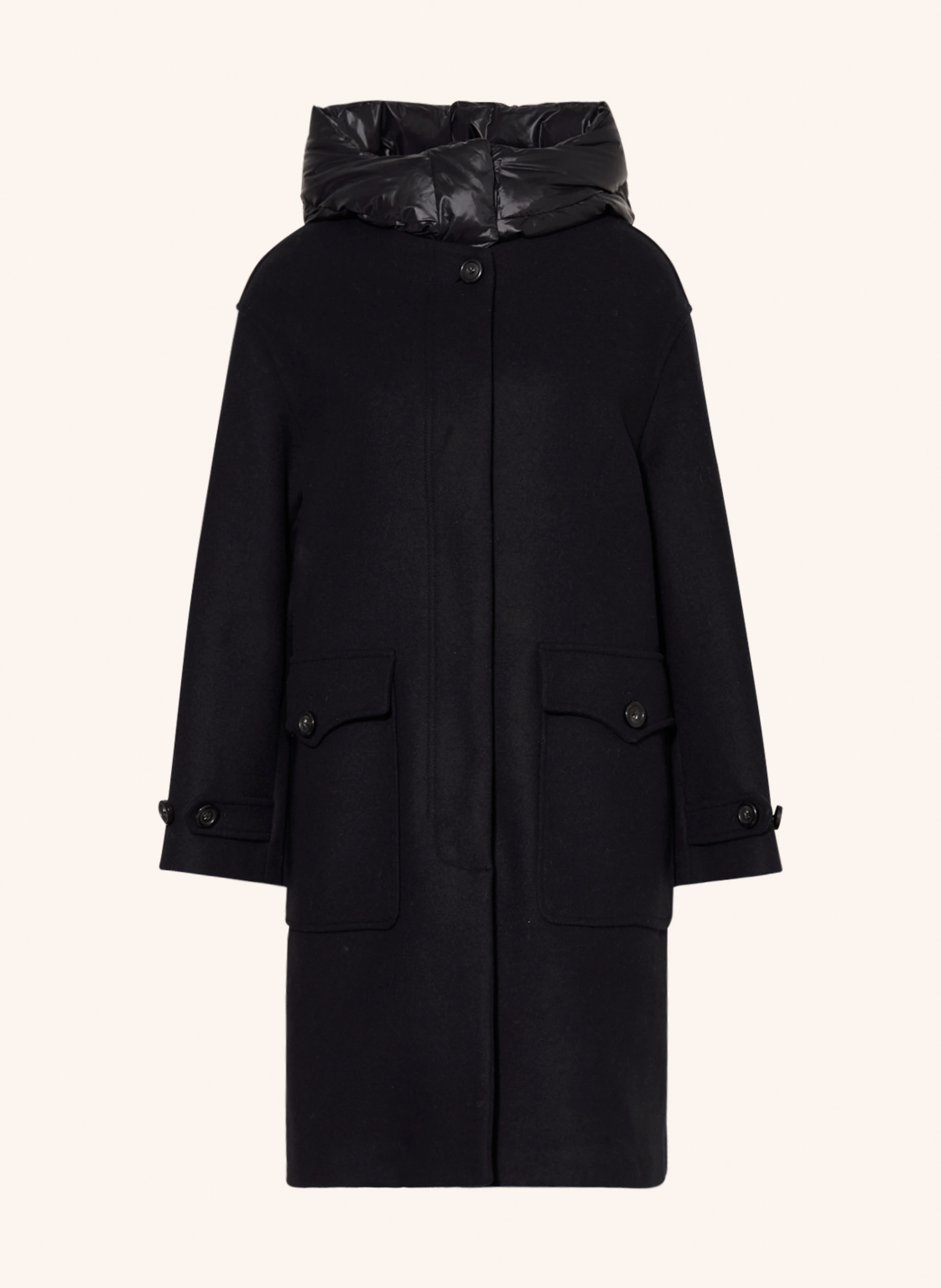 WOOLRICH Mantel mit abnehmbarer Kapuze