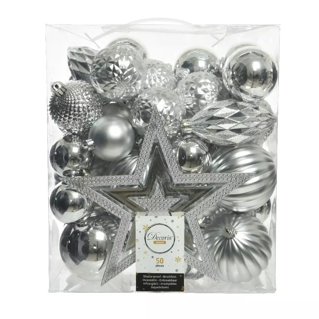 Kit de décoration de sapin de Noël Mély Argent