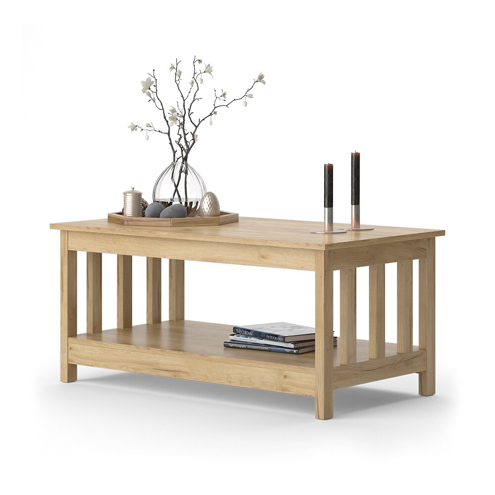 Vicco Couchtisch Oxford Eiche 101 x 46 cm mit Stauraum