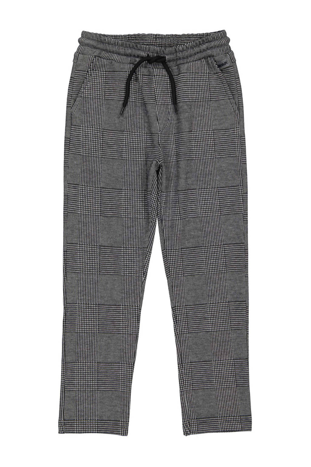Quapi geruite regular fit broek DYON zwart/grijs