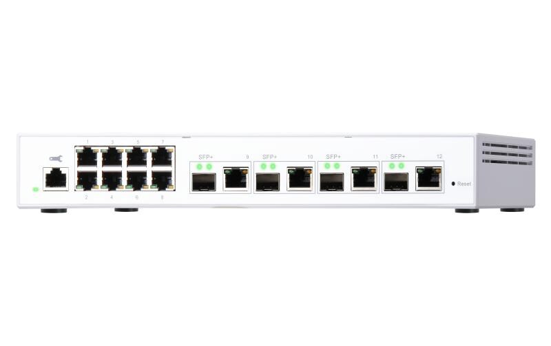 SFP+ Switch QSW-M408-4C 12 Port<br>QNAP QSW-M408-4C, Switch 8-Port 1GbE