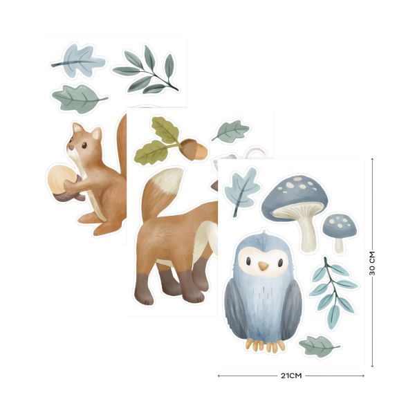 Little Dutch Muurstickers - Forest Friends - 3 Vellen