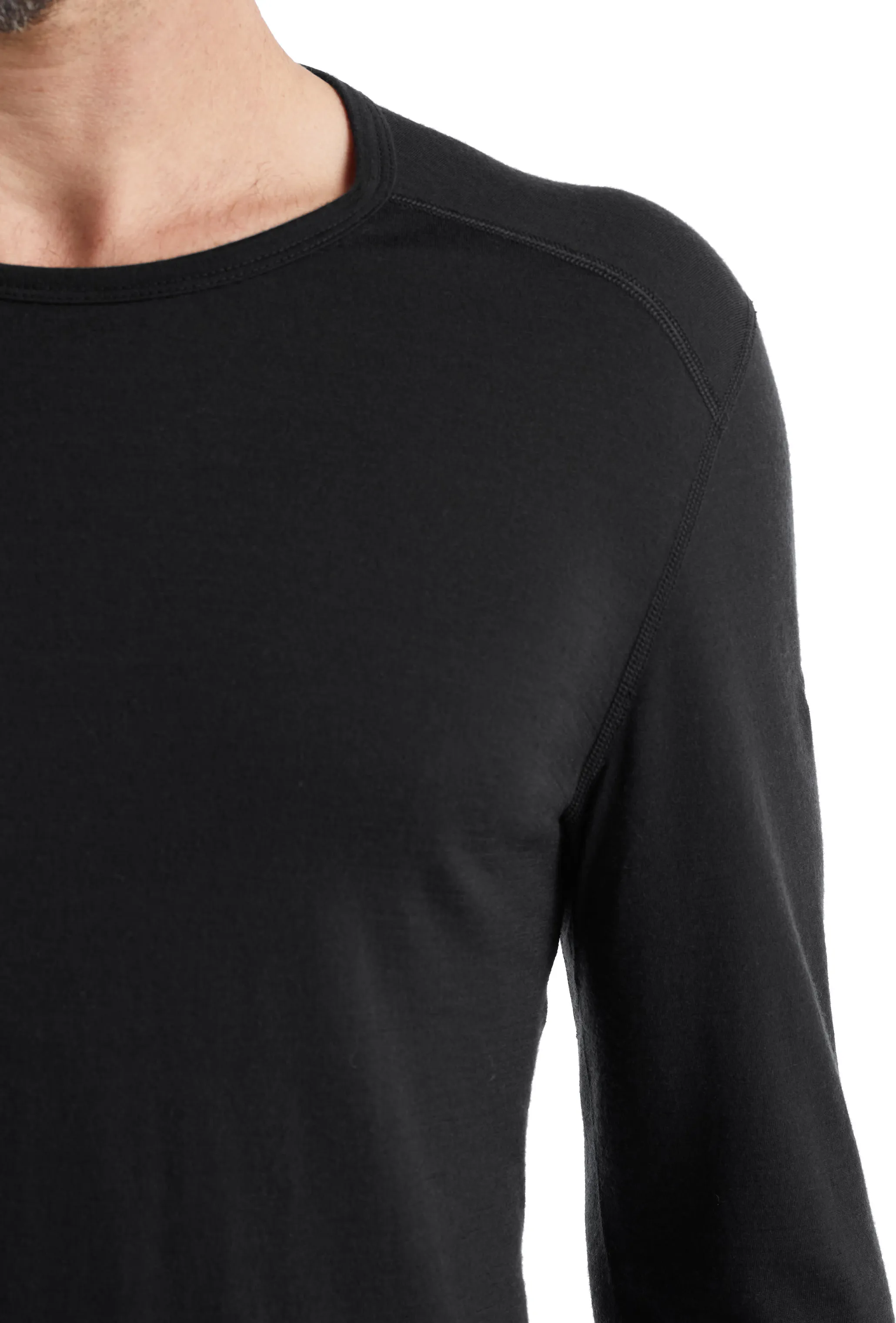 Icebreaker Men's 200 Oasis Long Sleeve Crewe Black