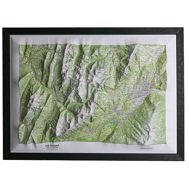 CARTE EN RELIEF LES BAUGES