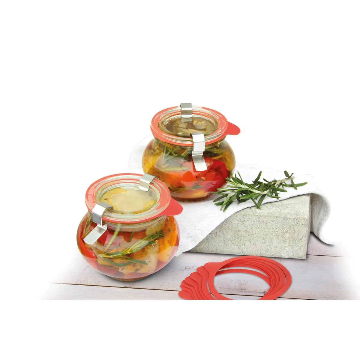 Lot de 8 joints caoutchouc pour bocaux en verre Confiture Dr. Oetker