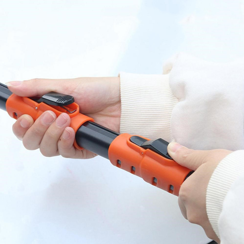 (58-90cm) Auto Reinigungs Mopp Wasch Bürste mit Verstellbarer Teleskopstange - Schwarz / Orange