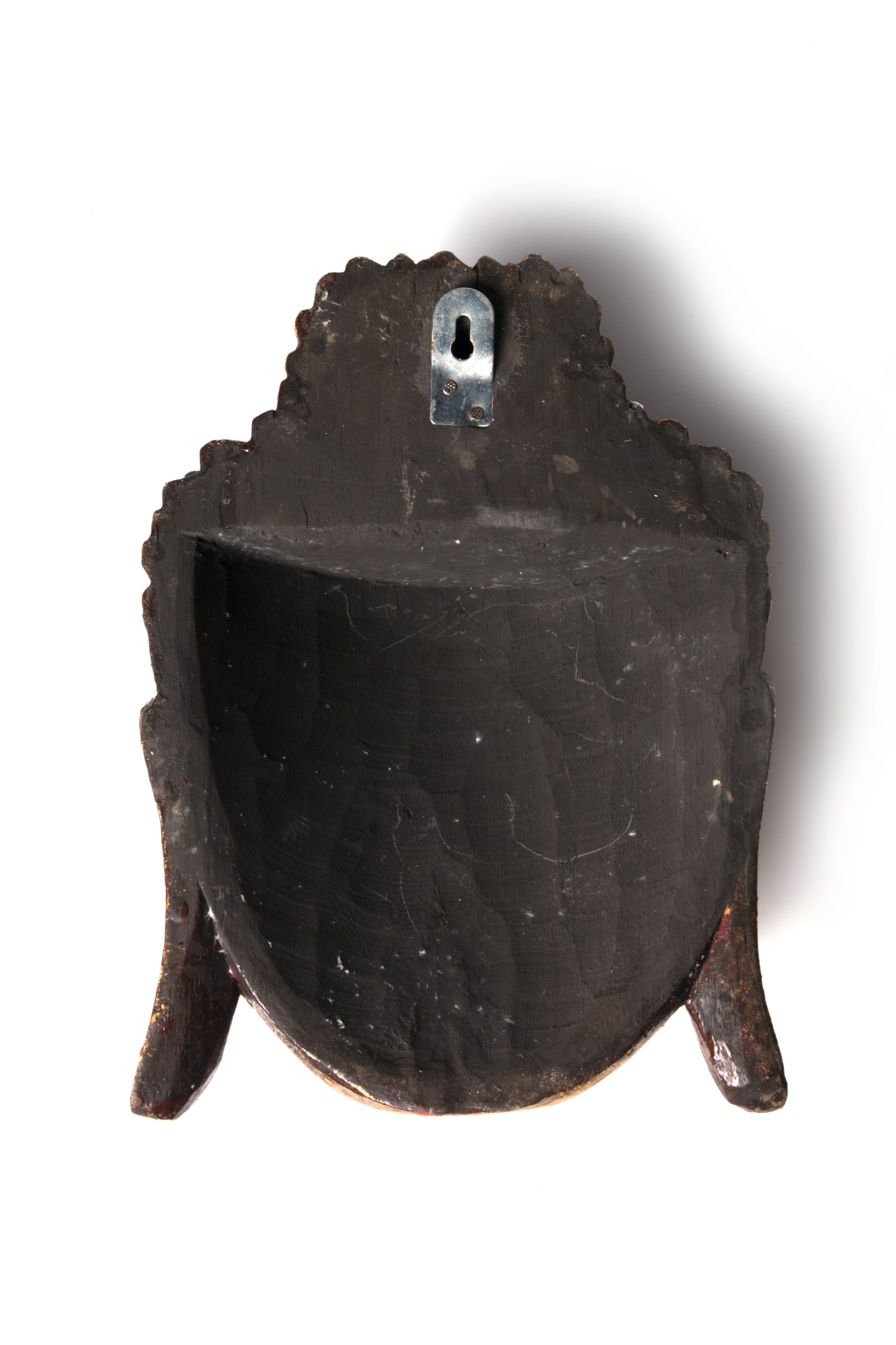 Buddha-Maske, antikrot, T 32 cm, B 22 cm, H 10 cm von fischer's lagerhaus
