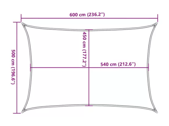 Voile d'ombrage 160 g/m² Noir 5x6 m PEHD