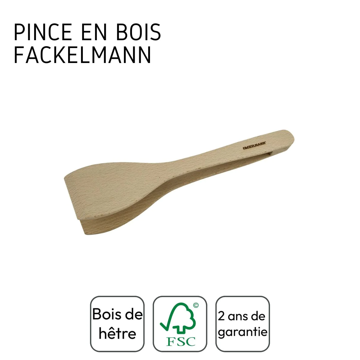 Pince de cuisine en bois FSC Eco Friendly Fackelmann