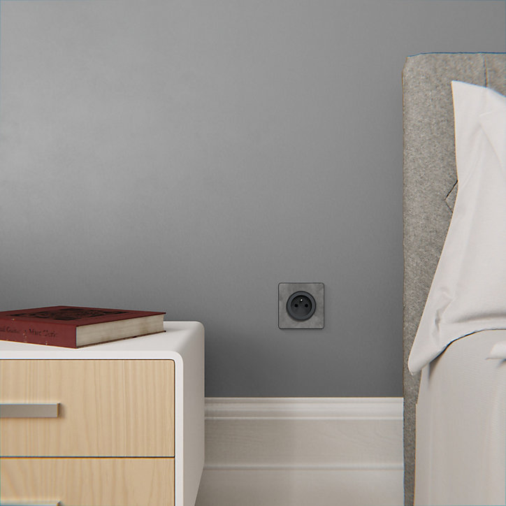 Plaque de finition simple Schneider Electric Odace Touch ardoise liseré anthracite