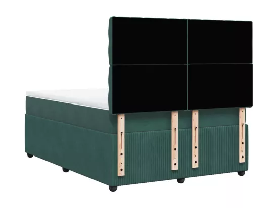 Sommier à lattes de lit et matelas Vert foncé 140x190cm Velours